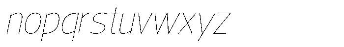 Nuviora Smooth Thin Slant Semi Expan Font LOWERCASE