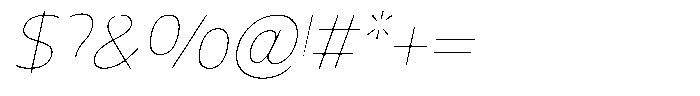 Nuviora Smooth Thin Slant Font OTHER CHARS