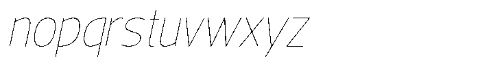 Nuviora Smooth Thin Slant Font LOWERCASE