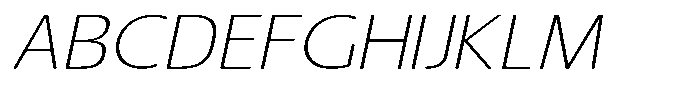 Nuviora Soft Extra Light Slan Ultr Exp Font UPPERCASE