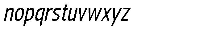 Nuviora Soft Medium Slant Conden Font LOWERCASE