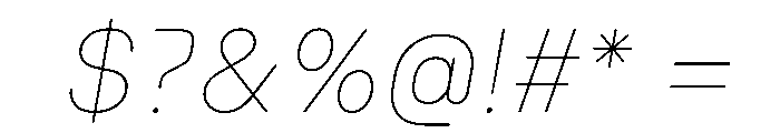 Nudica ThinItalic Font OTHER CHARS