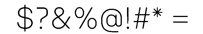 Nudica UltraLight Font OTHER CHARS