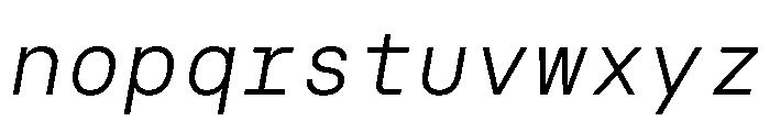 NudicaMono LightItalic Font LOWERCASE
