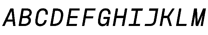 NudicaMono RegularItalic Font UPPERCASE