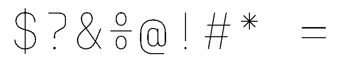 NudicaMono Thin Font OTHER CHARS