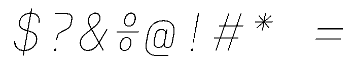NudicaMono ThinItalic Font OTHER CHARS