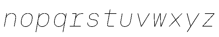 NudicaMono ThinItalic Font LOWERCASE