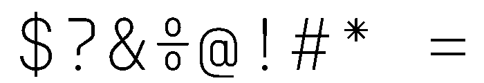 NudicaMono UltraLight Font OTHER CHARS