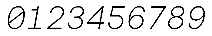 NudicaMono UltraLightItalic Font OTHER CHARS