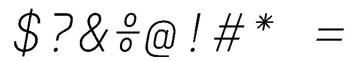 NudicaMono UltraLightItalic Font OTHER CHARS