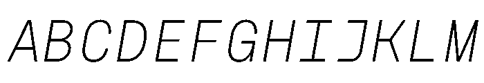 NudicaMono UltraLightItalic Font UPPERCASE