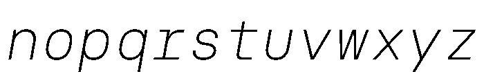 NudicaMono UltraLightItalic Font LOWERCASE