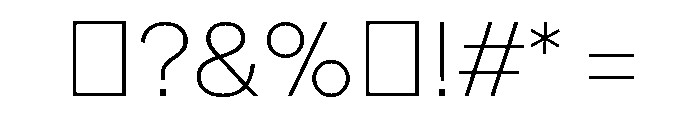 Numero 02 Extra Light Font OTHER CHARS