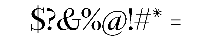 Nyck LRegular Instance Font OTHER CHARS