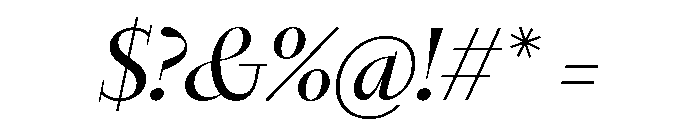 Nyck LRegularItalic Instance Font OTHER CHARS