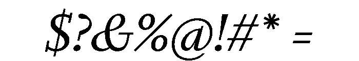 Nyck MRegularItalic Instance Font OTHER CHARS