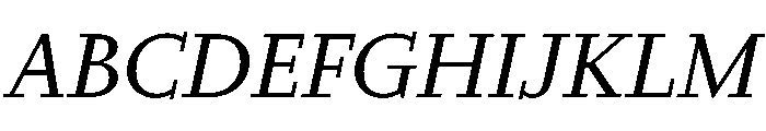 Nyck MRegularItalic Instance Font UPPERCASE