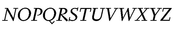 Nyck MRegularItalic Instance Font UPPERCASE