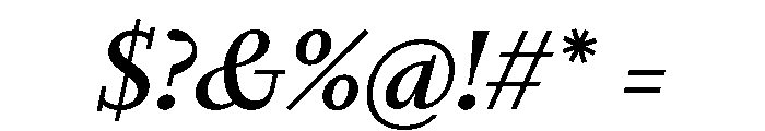 Nyck MTextItalic Instance Font OTHER CHARS