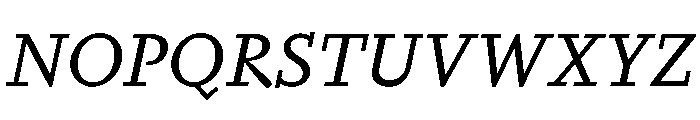 Nyck SRegularItalic Instance Font UPPERCASE