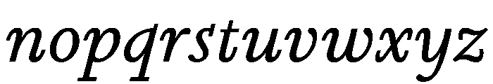 Nyck SRegularItalic Instance Font LOWERCASE
