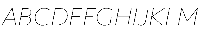 Objektiv Hebrew Thin Italic Font UPPERCASE