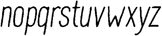 Oblique otf (400) Font LOWERCASE