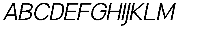 Obigart Light Semi Expanded Slant Font UPPERCASE