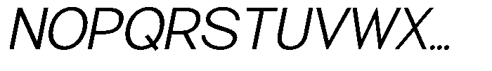 Obigart Light Semi Expanded Slant Font UPPERCASE