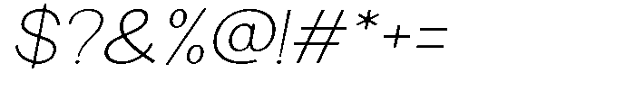 Obigart Thin Expanded Slant Font OTHER CHARS