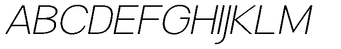 Obigart Thin Expanded Slant Font UPPERCASE