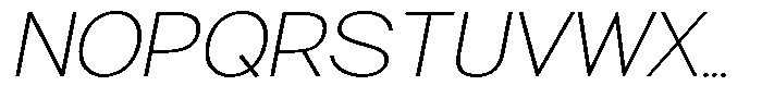 Obigart Thin Expanded Slant Font UPPERCASE