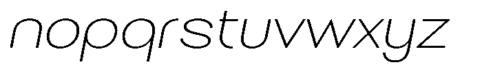 Obigart Thin Expanded Slant Font LOWERCASE