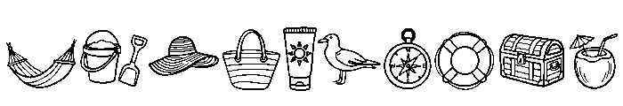 Ocean Line Art Font OTHER CHARS
