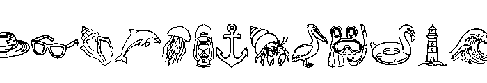 Ocean Line Art Font UPPERCASE