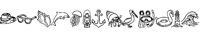 Ocean Line Art Font LOWERCASE