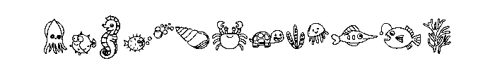 Ocean life Font UPPERCASE
