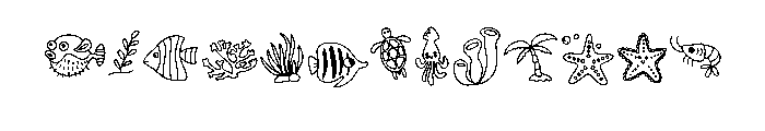 Ocean life Font UPPERCASE