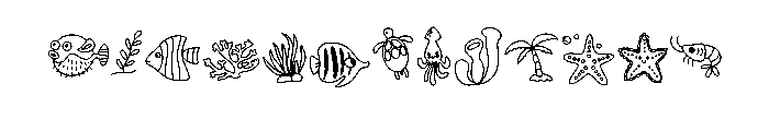Ocean life Font LOWERCASE