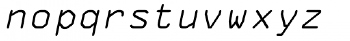 OCR-A AI Text Oblique Font LOWERCASE