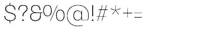 Oceanis Thin Font OTHER CHARS