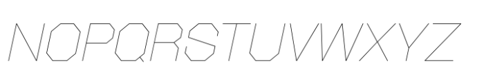 Octagonica Exp Hairline Italic Font UPPERCASE