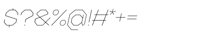 Octagonica Exp Thin Italic Font OTHER CHARS