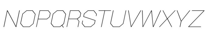 Octagonica Exp Thin Italic Font UPPERCASE