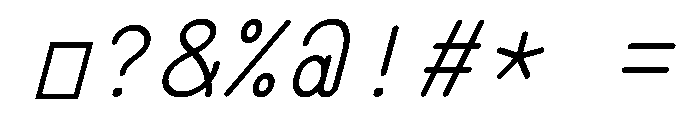 OCR PBI Site Oblique Font OTHER CHARS