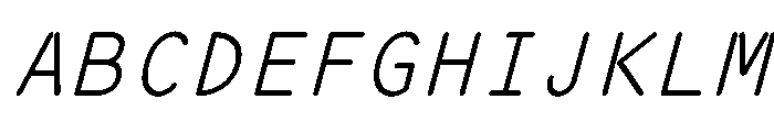 OCR PBI Site Oblique Font UPPERCASE