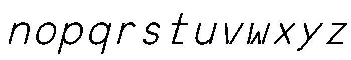 OCR PBI Site Oblique Font LOWERCASE