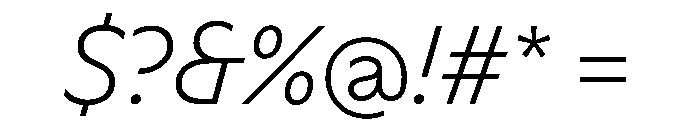 Ocalie ThinItalic Font OTHER CHARS