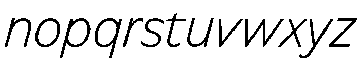 Ocalie ThinItalic Font LOWERCASE